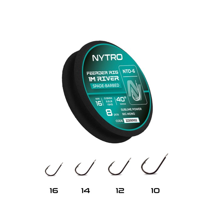 Przypony NYTRO FEEDER RIG 1M RIVER #16/0,13