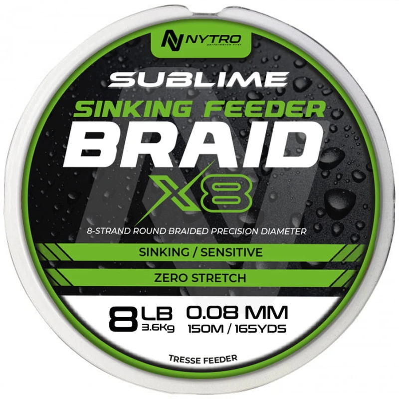 NYTRO SUBLIME X8 SINKING FEEDER BRAID 0,08