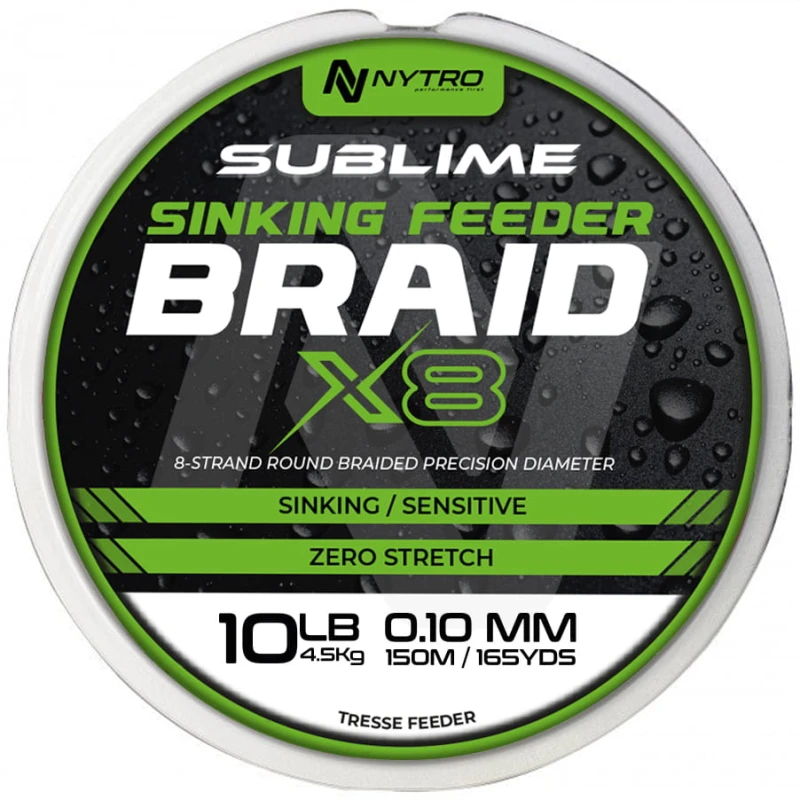 NYTRO SUBLIME X8 SINKING FEEDER BRAID 0,10
