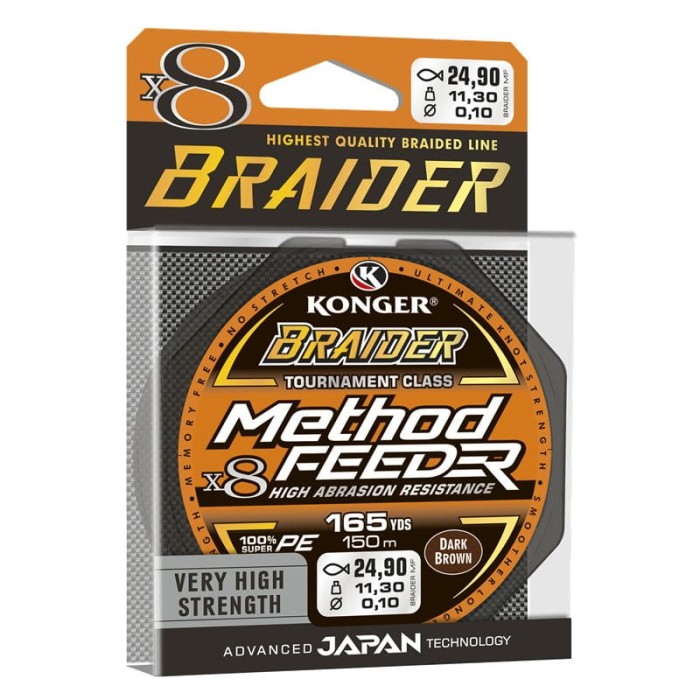 PLECIONKA BRAIDER X8 METHOD DARK BROWN 0,10/150