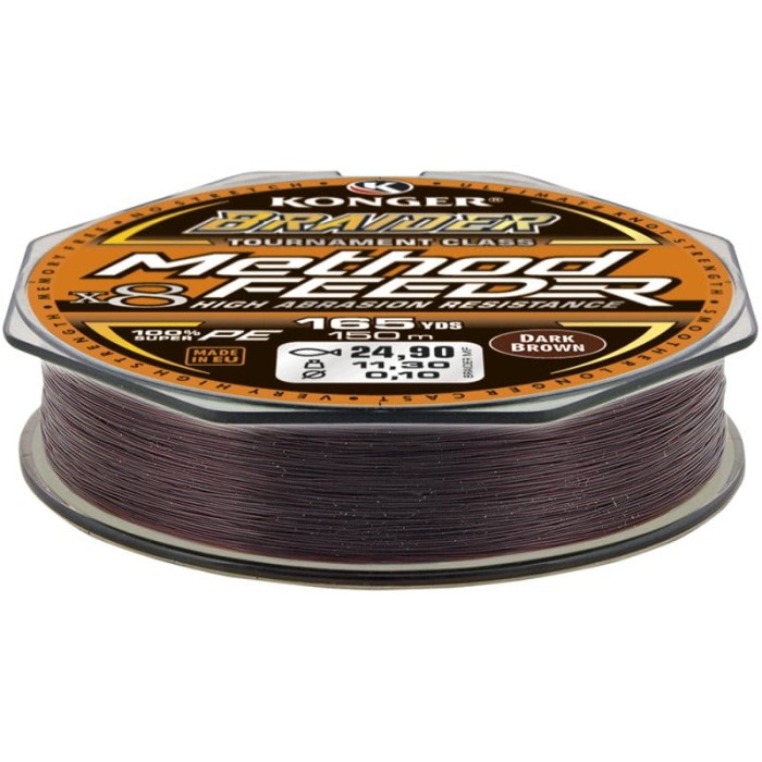 PLECIONKA BRAIDER X8 METHOD DARK BROWN 0,10/150